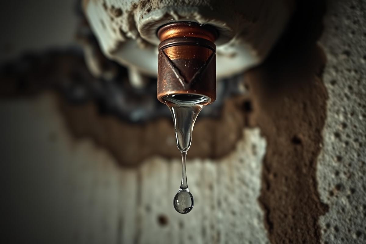 Burst pipe behind a wall